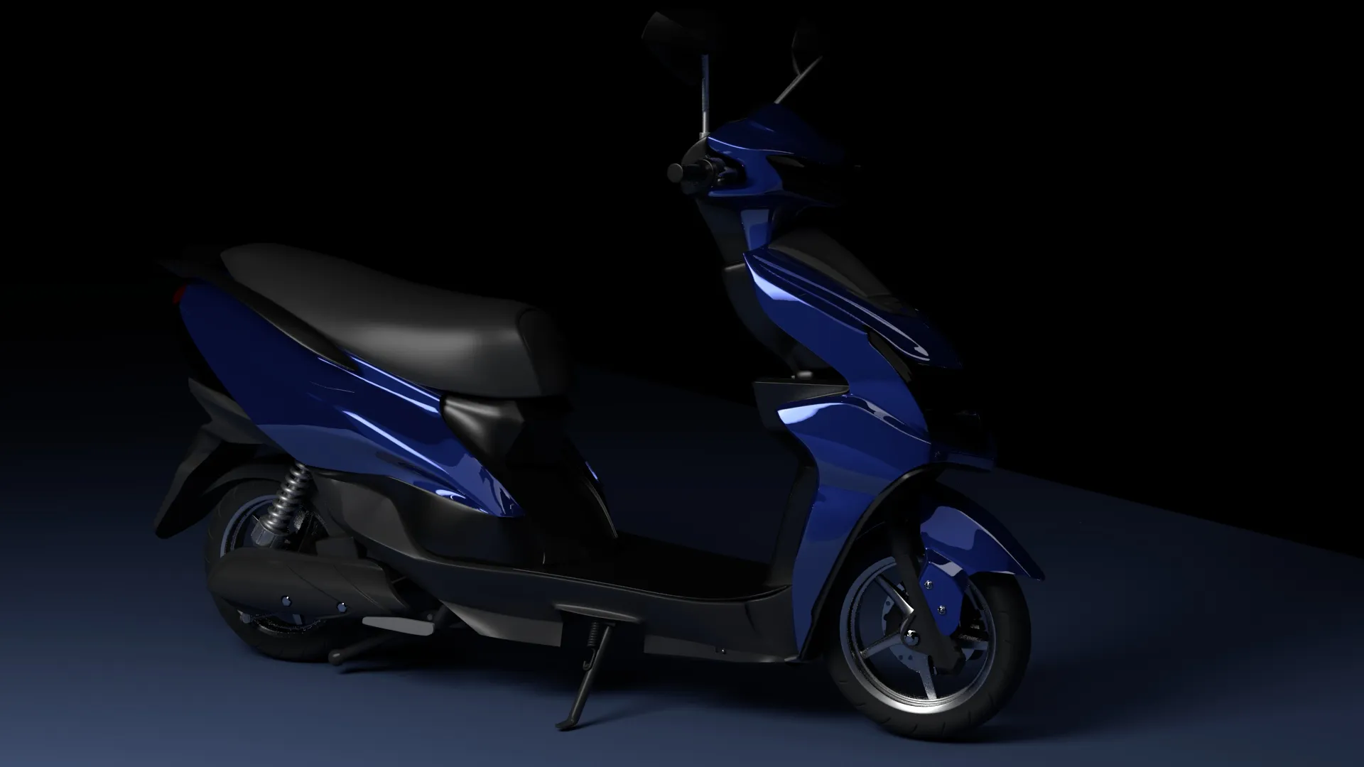 Blue Scooter 3D Modeling